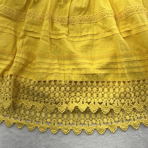 NWT Lane Bryant 14,Yellow Strapless Smocked 100% Cotton Feminine Bohemian Blouse - Picture 11 of 14